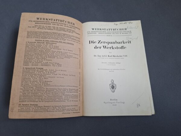 Kniha Die Zerspanbarkeit der Werkstoffe, Karl Krekeler - Image 6